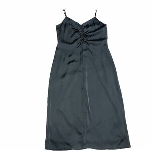 Express Satiny Slip Midi Dress Size Small Dark Green Evening Glam Cocktail